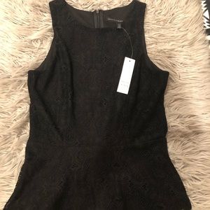 White House Black Market Black Peplum Top